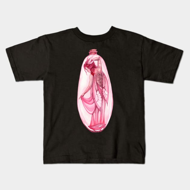 Pink Bottled Fairy Kids T-Shirt by Tiffany Toland-Scott
